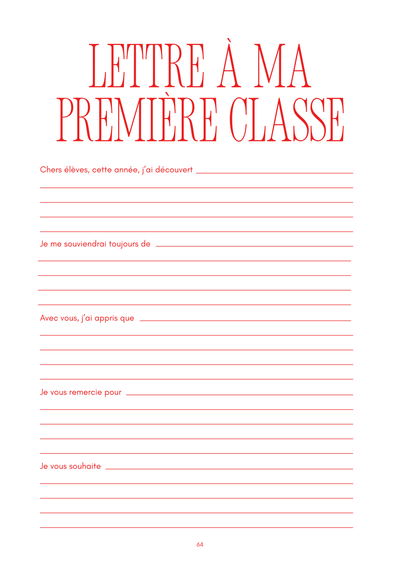 Lettre à ma première classe